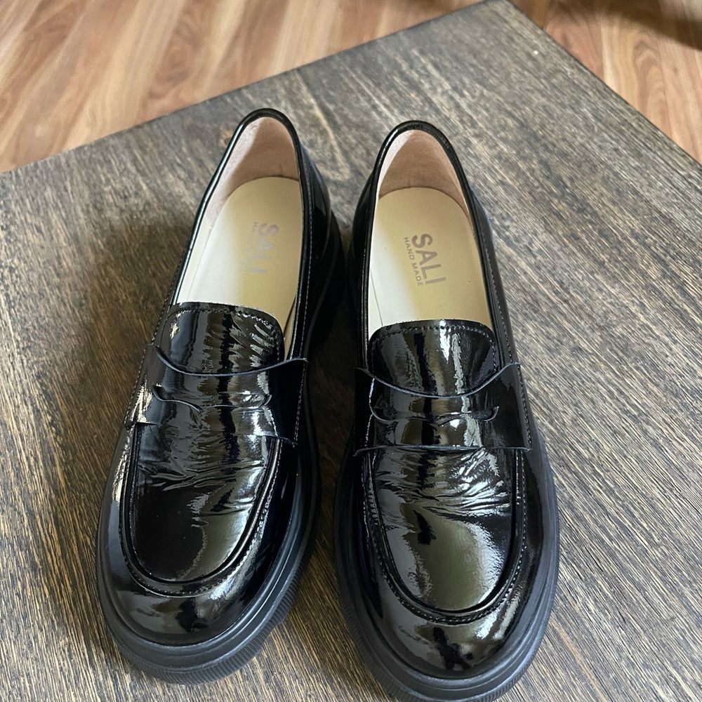 Black Patent Leather Women’s Penny Loafers